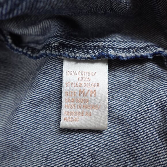 Vintage Y2K cleo Jean Jacket Women's Medium 100% Cotton Denim Trucker Coat - Picture 4 of 9